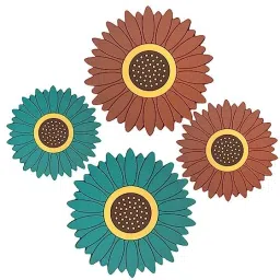 Silicone Trivet Set - Sunflowers Shape Non-Slip Coaster for Kitchen, Heat-Resistant, Multi-Purpose, Big 20Cm+Medium 15Cm. Random Trivet-12