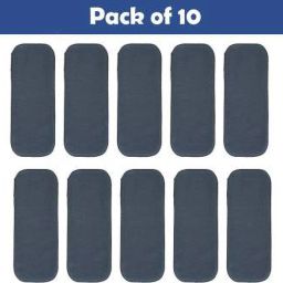 High Quality Inserts Liners Cloth Diaper Nappy Reusable Washable for Baby Pad Diapers Charcoal Color - S - M (10 Pieces)-image-42