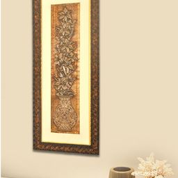 SHREE KALA HOME DECOR Brown Floral Foil Paper Painting-image-33
