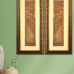 SHREE KALA HOME DECOR Brown & Gold-Toned Egyptian Goddess Foil Painting-image-49