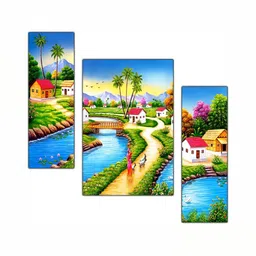 PnF Blue & Green 3 Pieces Wooden Floral and Botanical Wall Arts-image-74