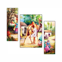 PnF Beige & Green 3 Pieces Wooden Painting Wall Art-image-76
