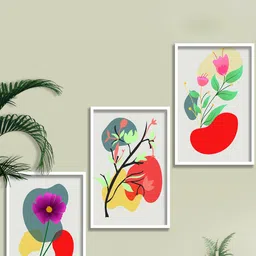 SAF Grey & Red 3 Pieces Modern Art Painting Framed Wall Arts-image-84