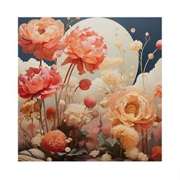 RANDOM Pink & White Canvas Floral and Botanical Painting Wall Art-picture-9