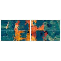 Inephos Green & Orange 1 Piece Canvas Abstract Wall Paintings-image-41