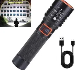 035 Metal LED Flashlight, LED Water Resistant Zoomable Torch with 5 Lighting 6 hrs Torch Emergency Light-13