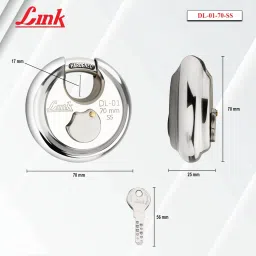 link Hi-Tech 70mm Round Padlock 2Pcs-Set Combo Padlock image 4