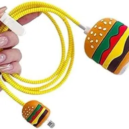 MobiLooks Charger Cover for iPhone 18W-20W Type C Charger 3D Cartoon Design Burger Case Cable Protector-image-74