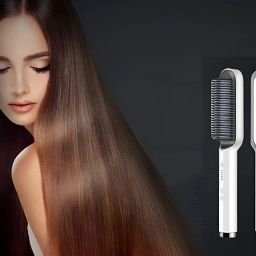 TECHMAZE Professional Hair Brush Curling Anti-perm Straight Styler Frizz-Free Silky Professional Hair Straightener Comb Ceramic Hair Curler HQT 909B 5 Heat Settings Hair Straightener Brush-16