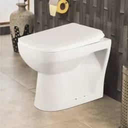 F With Soft Close Seat Cover 55 X 35 X 40 cm (White Glossy Finish) for Bathrooms Western Commode-15