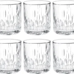 (Pack of 6) Steps 330 Whiskey Glass Tumbler, Set of 6, 330 ml Each, Transparent Glass Set Whisky Glass-image-0