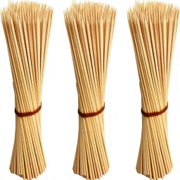 kebab stick, roast stick, Bamboo Skewers Chocolate Fountain Wooden Fruits BARBECUE Kebab Stick Party Buffet Food Disposable Wooden Roast Fork Set (Pack of 300) Disposable Bamboo Roast Fork-11