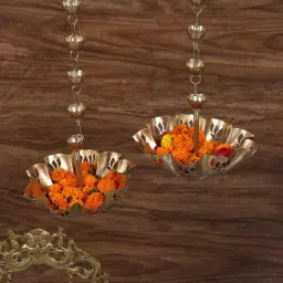 amaya decors Hanging Flower Cut Urli Set of 2-picture-35