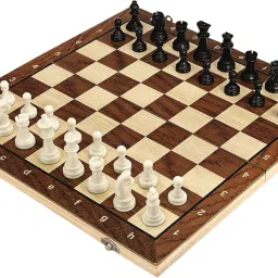 15x15Inch Wood Foldable Chess Board Set with Pieces for 2 Players Kids & Adults 38.1 cm Chess Board-11