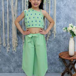 BownBee Girls One Shoulder Pure Cotton Top with Palazzos-image-61