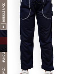 IndiWeaves Girls Pack Of 3 Mid-Rise Track Pants-picture-13