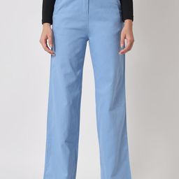 Orchid Blues Women Blue Flared High-Rise Cotton Jeans-image-32