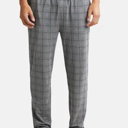 Jockey Men Grey & Navy Blue Checked Lounge Pants-image-82