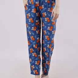 Soie Women Floral Printed Straight Lounge Pants-image-5