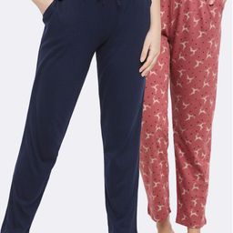 Kanvin Women Pack Of 2 Pure Cotton Lounge Pants-image-96