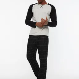 Trendyol Checked Pure Cotton Lounge Pants-image-88