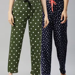 Kryptic Women Pack Of 2 Printed Pure Cotton Lounge Pants-picture-44