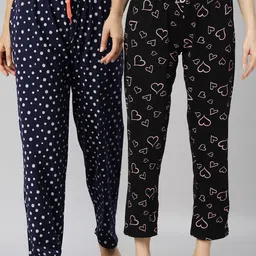 Kryptic Women Pack Of 2 Printed Pure Cotton Lounge Pants-image-56