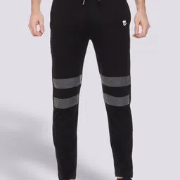 Mark Leute Men Black Regular Fit Striped Cotton Track Pants-picture-22