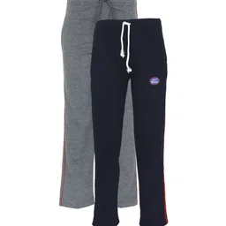 VIMAL JONNEY Kids Pack of 2 Grey & Black Solid Track Pants-image-58