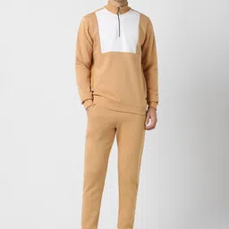 Peter England Colourblocked Mock Collar Mid-Rise Tracksuit-image-20