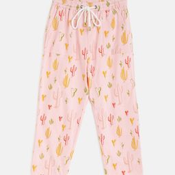 am ma Girls Pink Printed Trackpants-image-33
