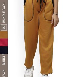 IndiWeaves Girls Pack Of 3 Mid-Rise Track Pants-picture-27