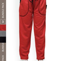 IndiWeaves Girls Pack Of 3 Mid-Rise Track Pants-picture-35