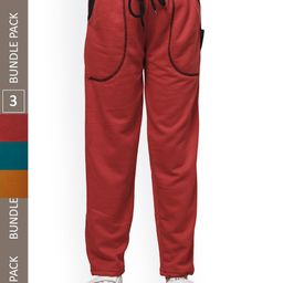 IndiWeaves Girls Pack Of 3 Mid-Rise Track Pants-picture-8