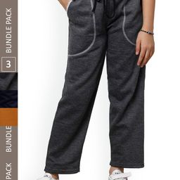 IndiWeaves Girls Pack Of 3 Mid-Rise Track Pants-picture-41