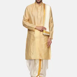 Sethukrishna Men Kurta with Dhoti Pant Angavastram Set-52