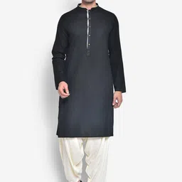 KISAH Men Black Kurta with Patiala-image-88