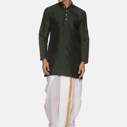 Sethukrishna Men Green Kurta with Dhoti Pant-picture-17