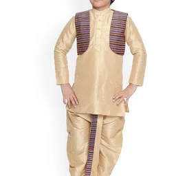 Jeetethnics Boys Beige Regular Kurta with Dhoti Pants-image-40