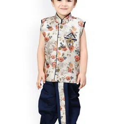 BAESD Boys Floral Printed Regular Kurta With Dhoti Pants-53