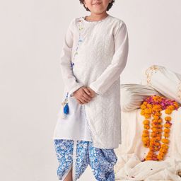 pspeaches Boys Floral Embroidered Regular Kurta with Dhoti Pants-34