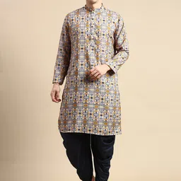 Amodh by Kisah Geometric Printed Regular Kurta with Dhoti Pants-image-27