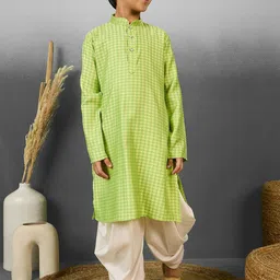 YK Boys Geometric Printed Straight Kurta With Dhoti Pants-image-88