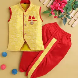 BAESD Boys Floral Woven Design Zari Kurta With Dhoti Pants-picture-37