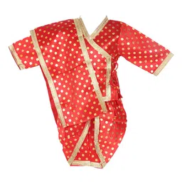 BAESD Boys Geometric Printed Angrakha Pure Cotton Kurta With Dhoti Pants-16