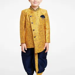 Jeetethnics Boys Yellow Printed Kurta with Dhoti Pants-46