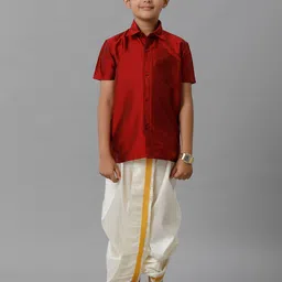 Ramraj Boys Shirt Collar Shirt with Dhoti Pants-picture-15