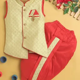 BAESD Boys Ethnic Motifs Embroidered Regular Kurta with Dhoti Pants-22