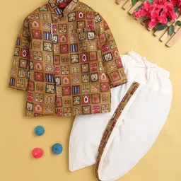 BAESD Boys Ethnic Motifs Printed Kurta with Dhoti Pants-34