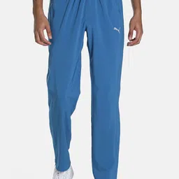 Puma Men Blue Tapered Woven Regular Fit Track Pants-image-76